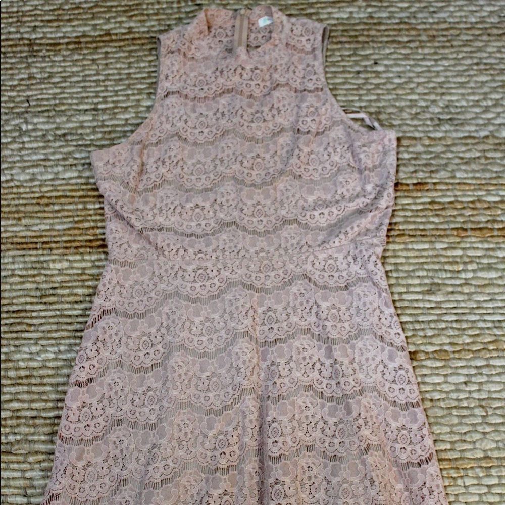Blush high neck dress